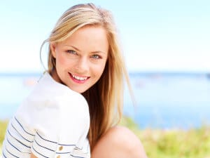 Young woman smiling after LASIK