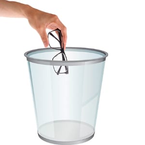 Person Throwing Glasses into a Trashcan