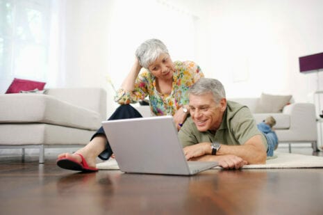 Older couple researching retinal detachment